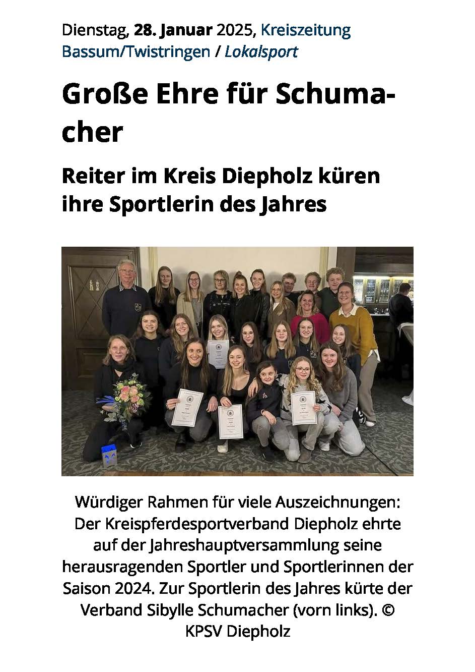 Bericht Kreiszeitung JHV Seite 1